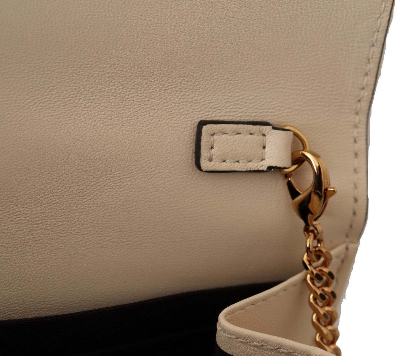 Elegant White Nappa Leather Evening Shoulder Bag