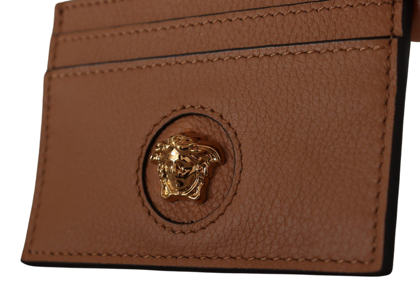 Elegant Medusa Calf Leather Card Holder