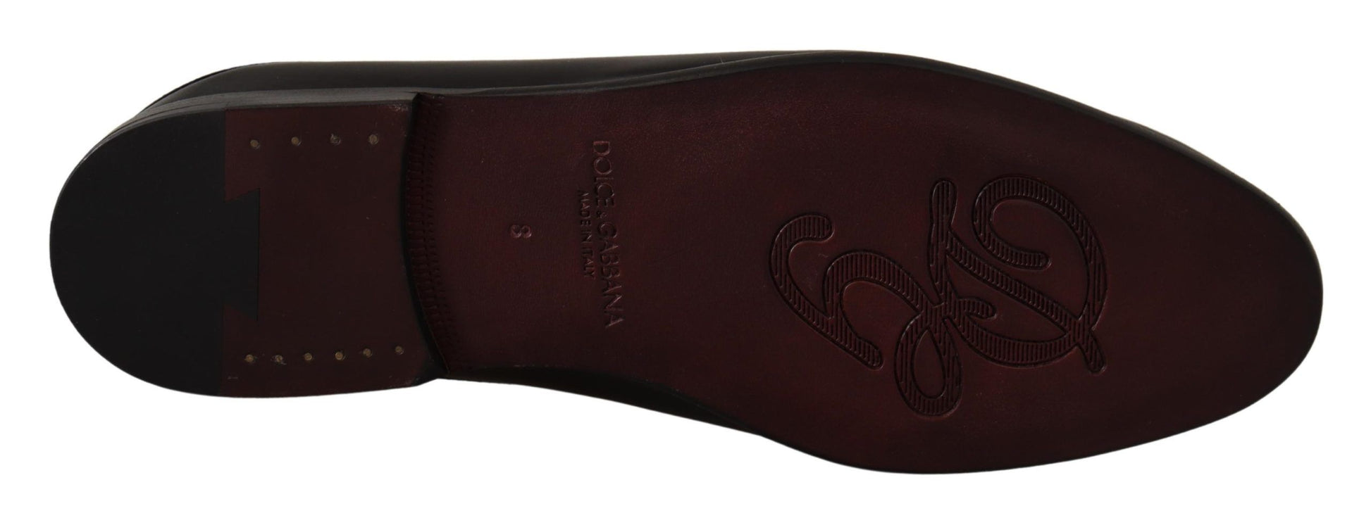 Exquisite Black & Burgundy Leather Slides