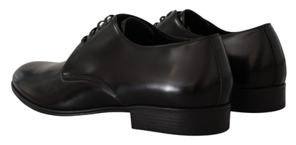 Elegant Black Leather Derby Shoes