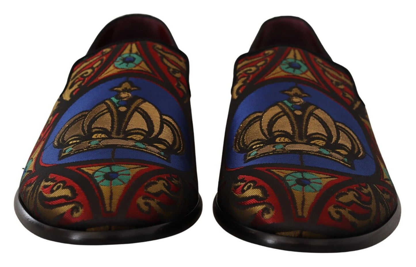 Multicolor Jacquard Slide-On Loafer Slippers