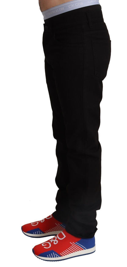 Elegant Skinny Black Cotton Pants