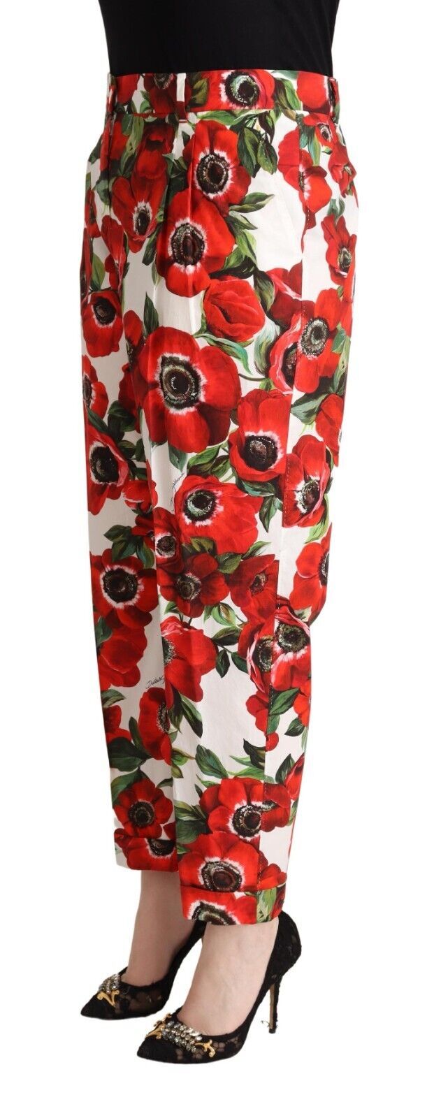 Chic Anemone Printed Tapered Cotton Pants