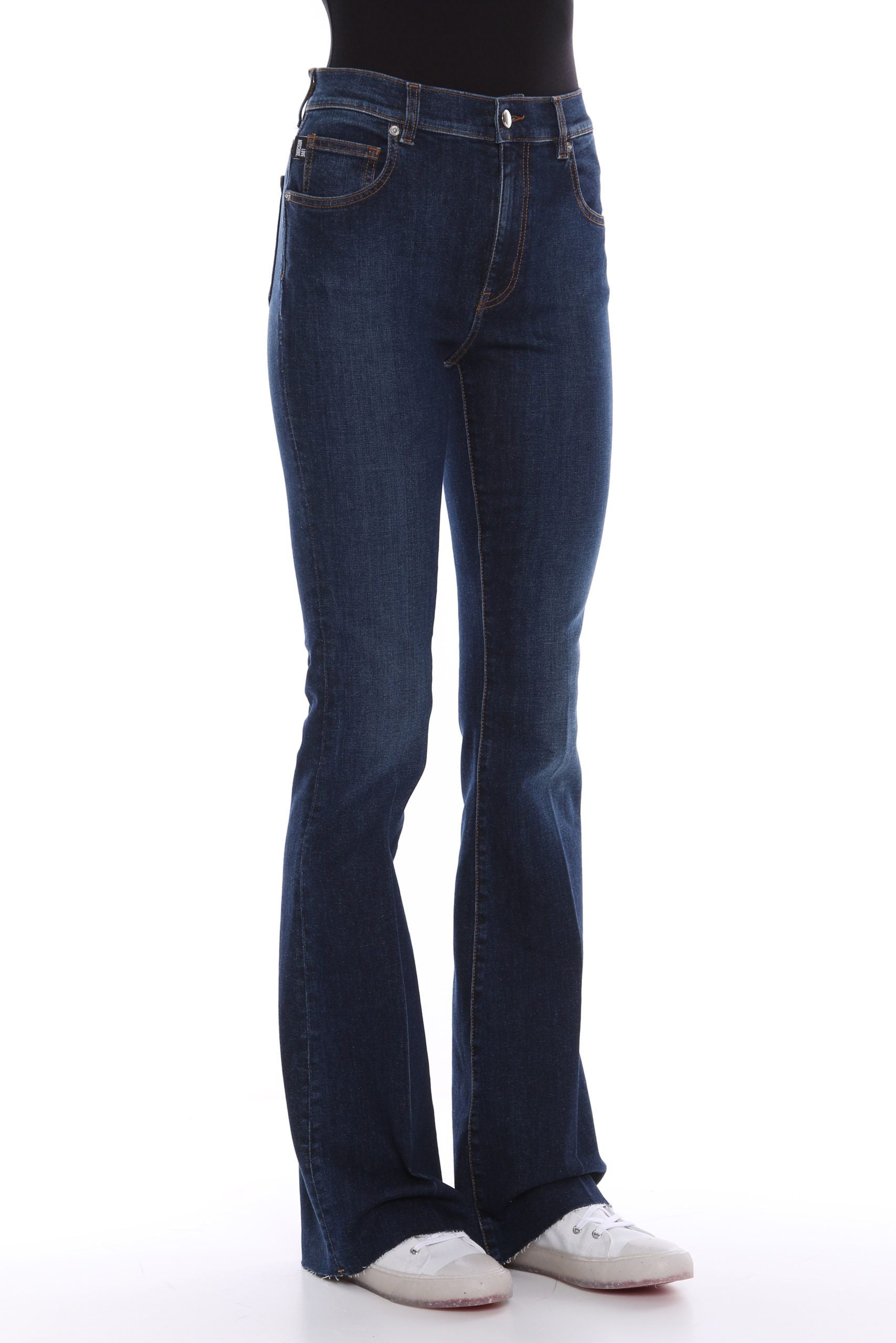 Dark Blue Cotton Women's Bell-Bottom Jean