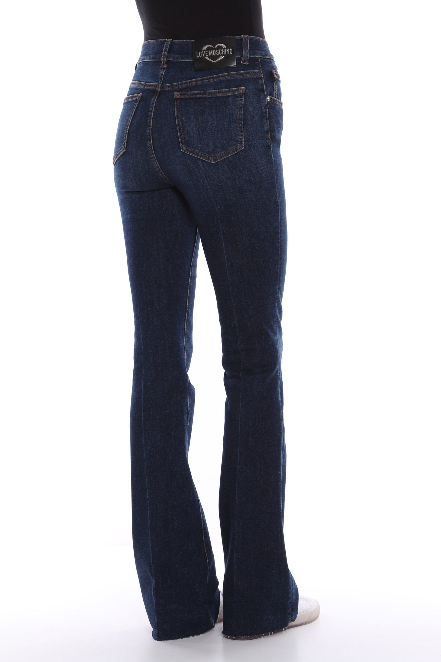 Dark Blue Cotton Women's Bell-Bottom Jean