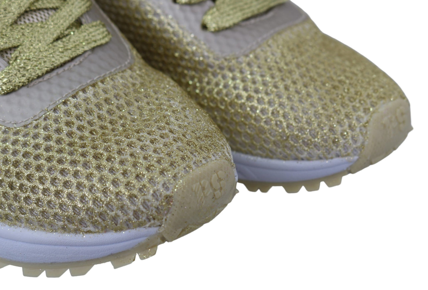 Exquisite Gold Polyester Sport Sneakers