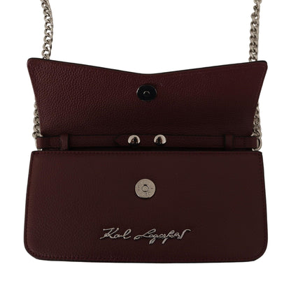 Elegant Wine Leather Evening Clutch