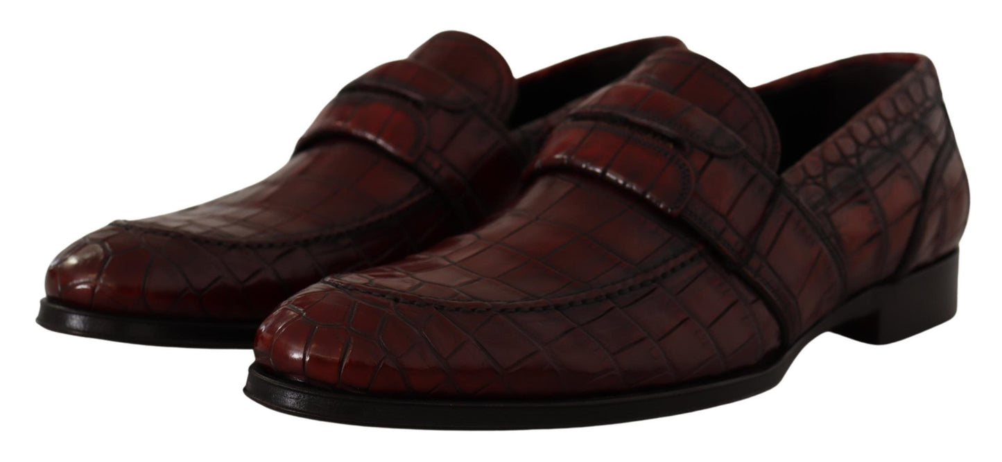 Exotic Croc Leather Bordeaux Loafers