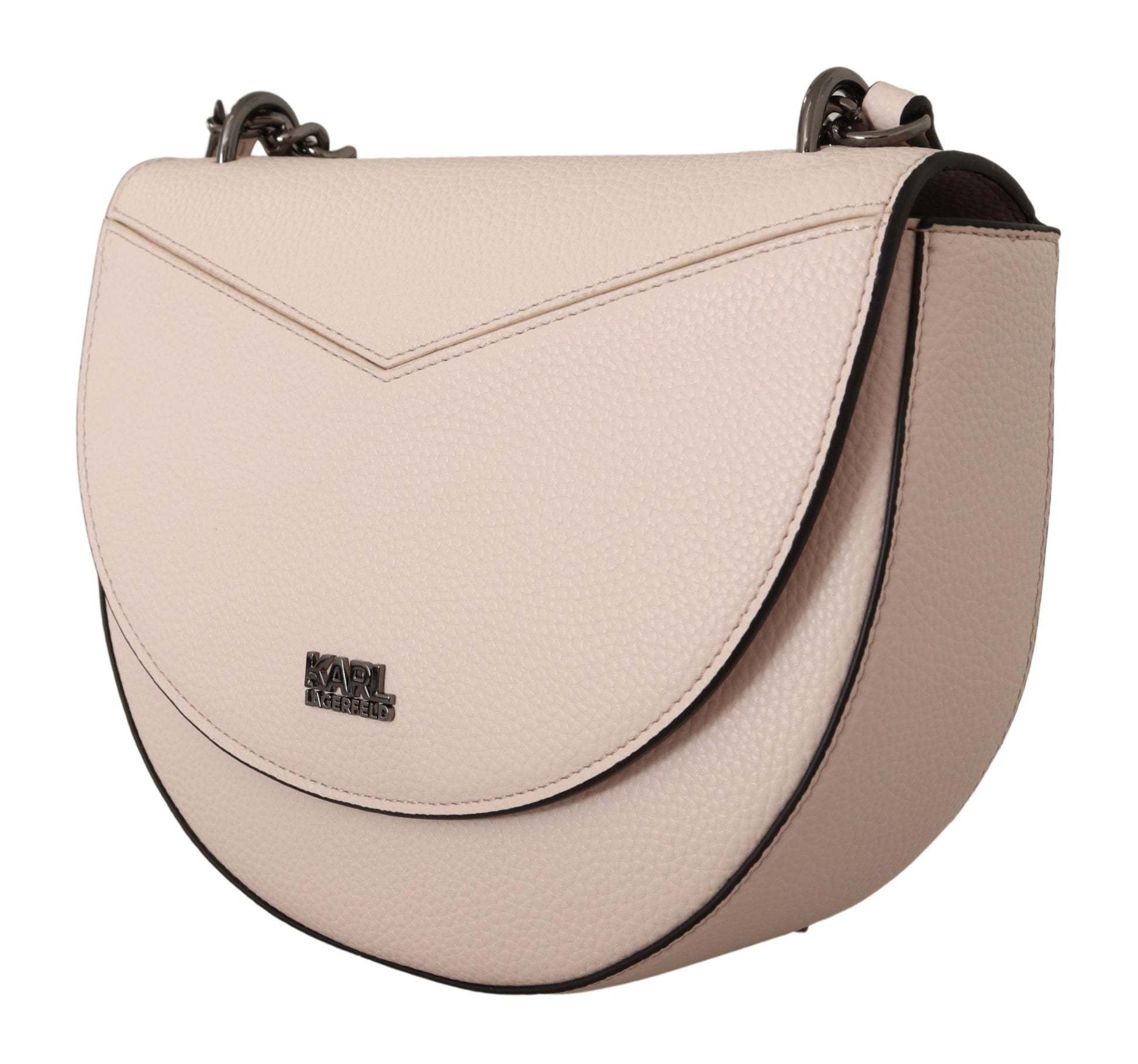 Elegant Mauve Light Pink Leather Shoulder Bag