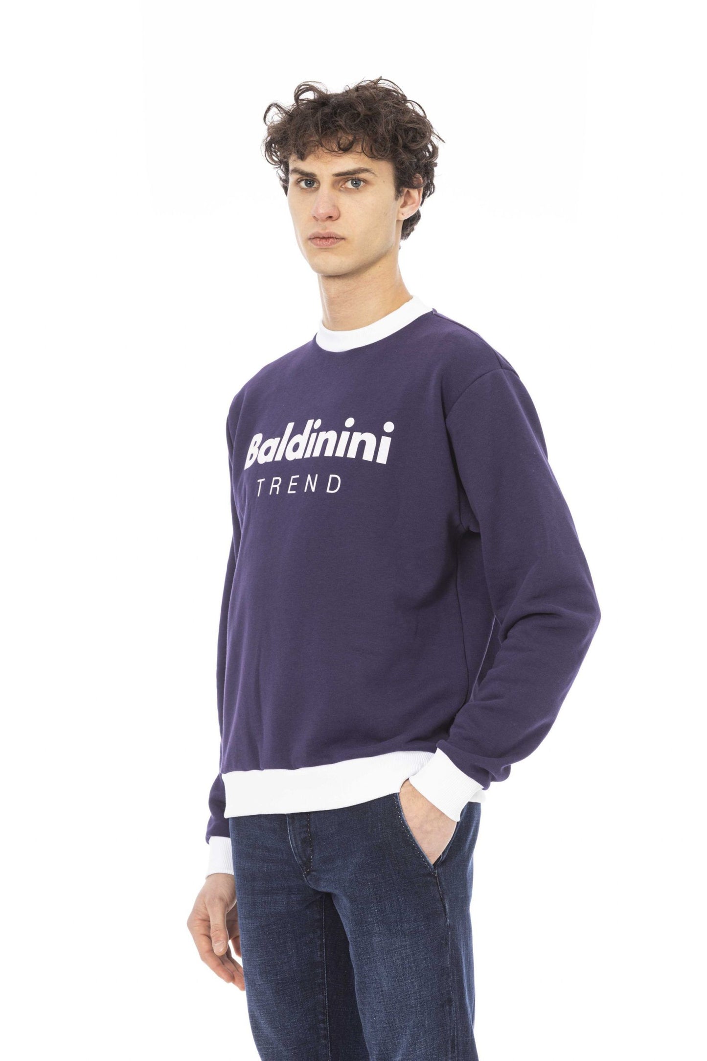 Purple Cotton Men Sweater