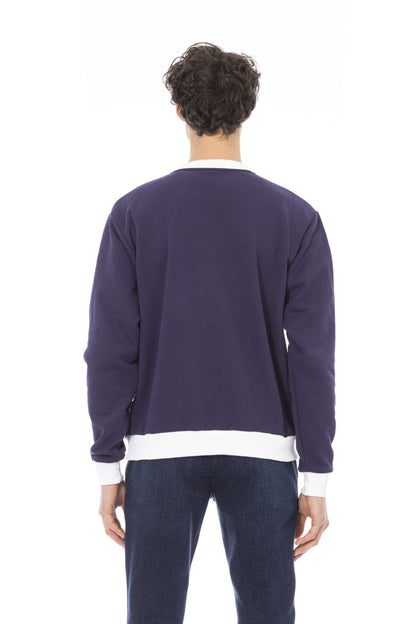 Purple Cotton Men Sweater