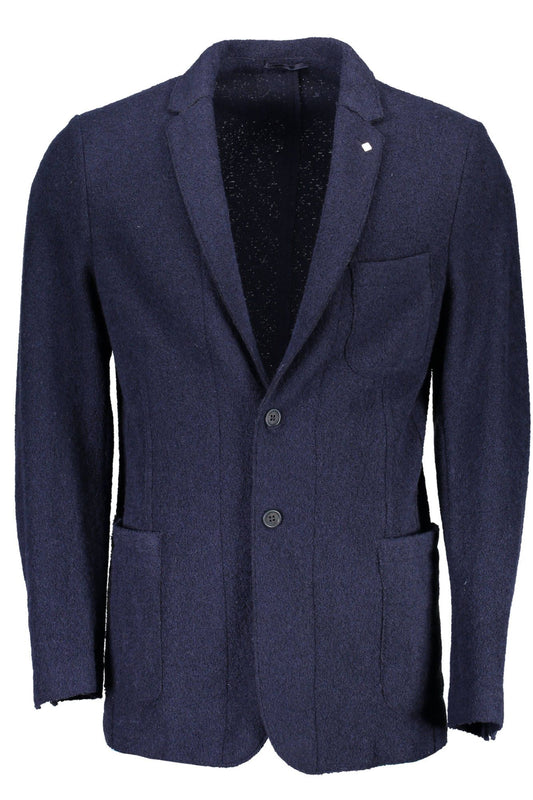 Blue Wool Men Jacket