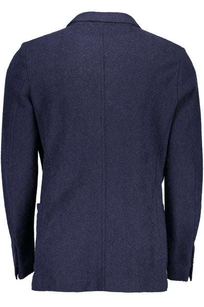 Blue Wool Men Jacket