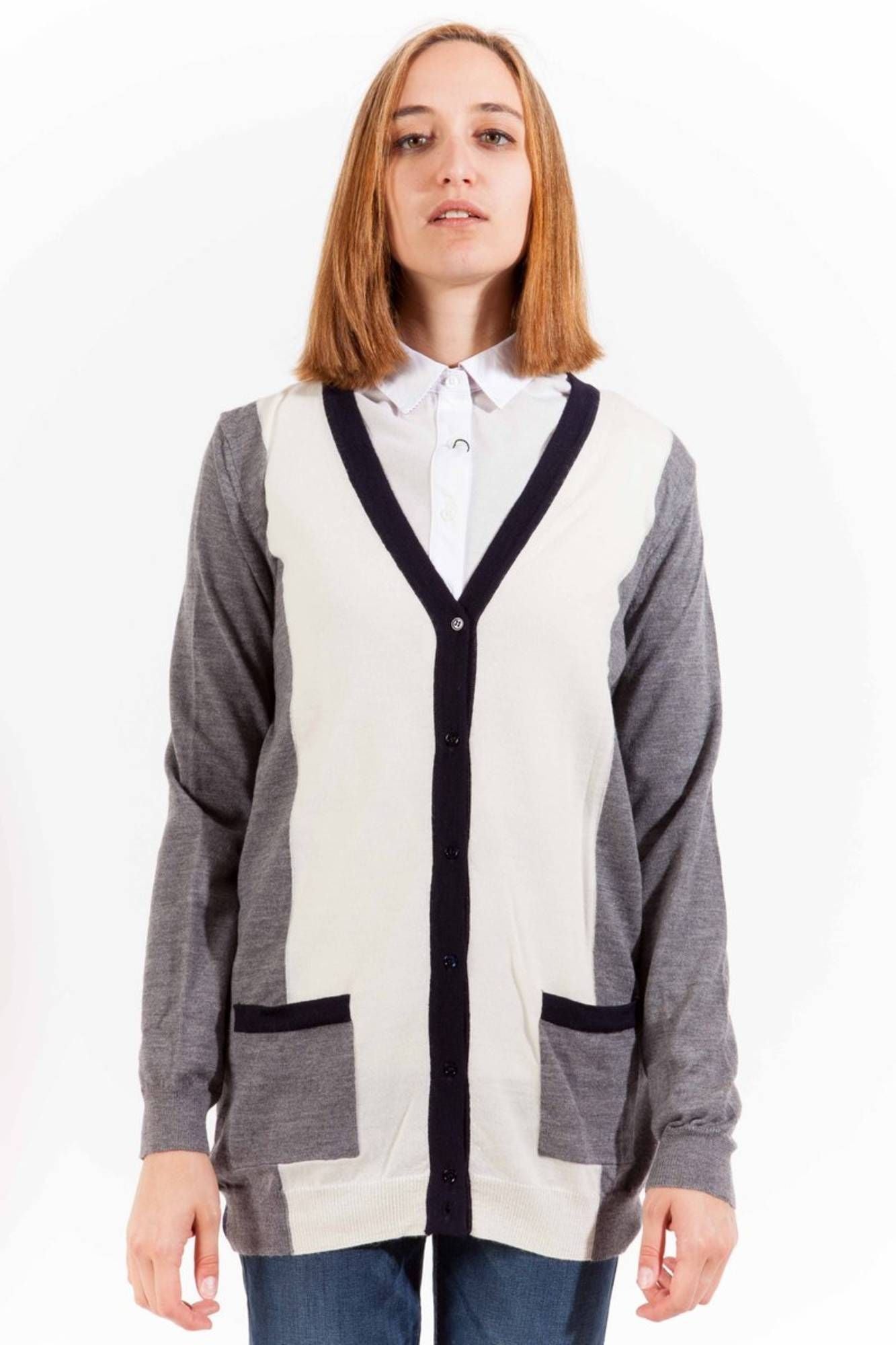 Gray Wool Women Cardigan