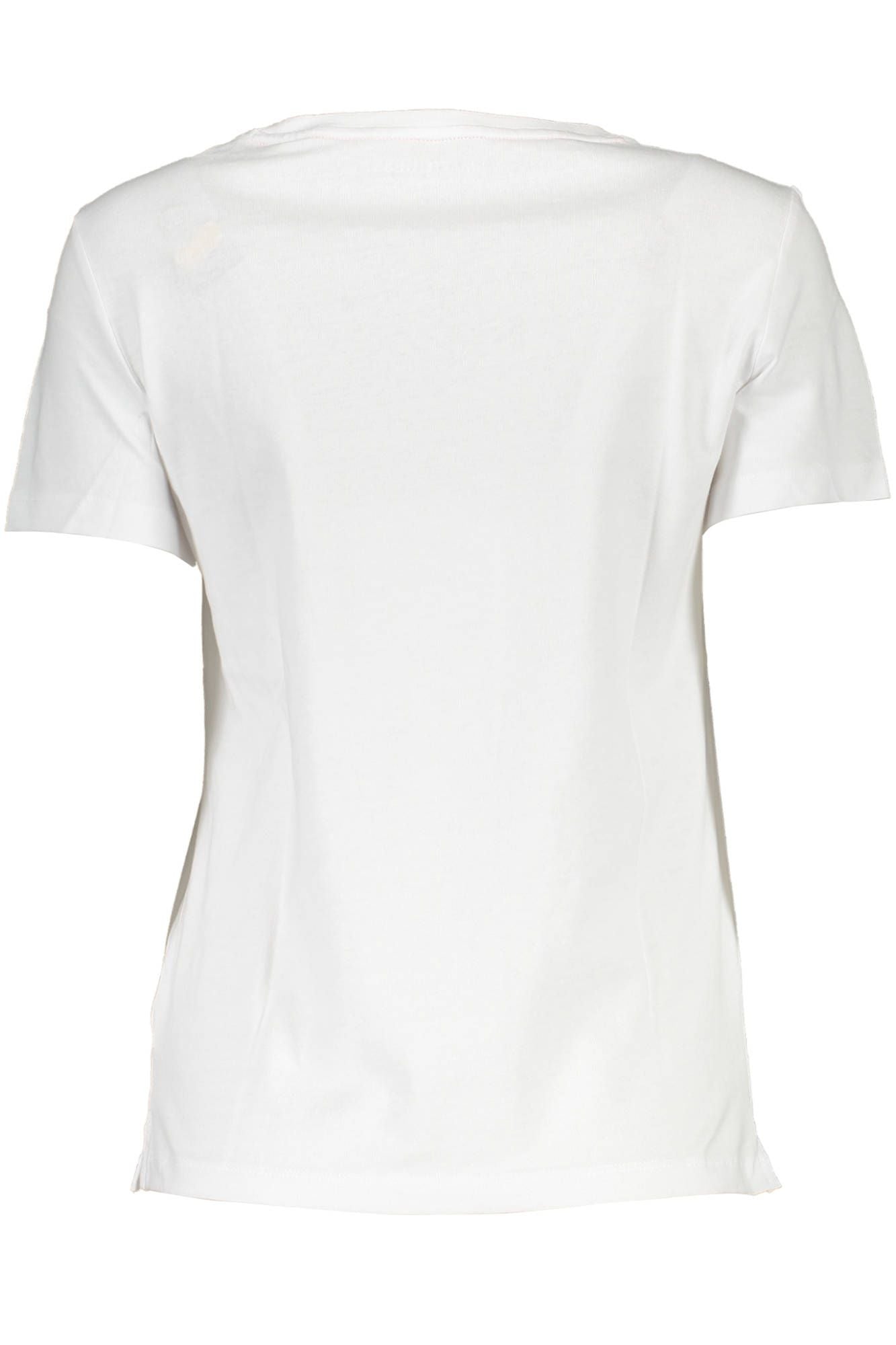 Chic White Logo Print Crew Neck Tee