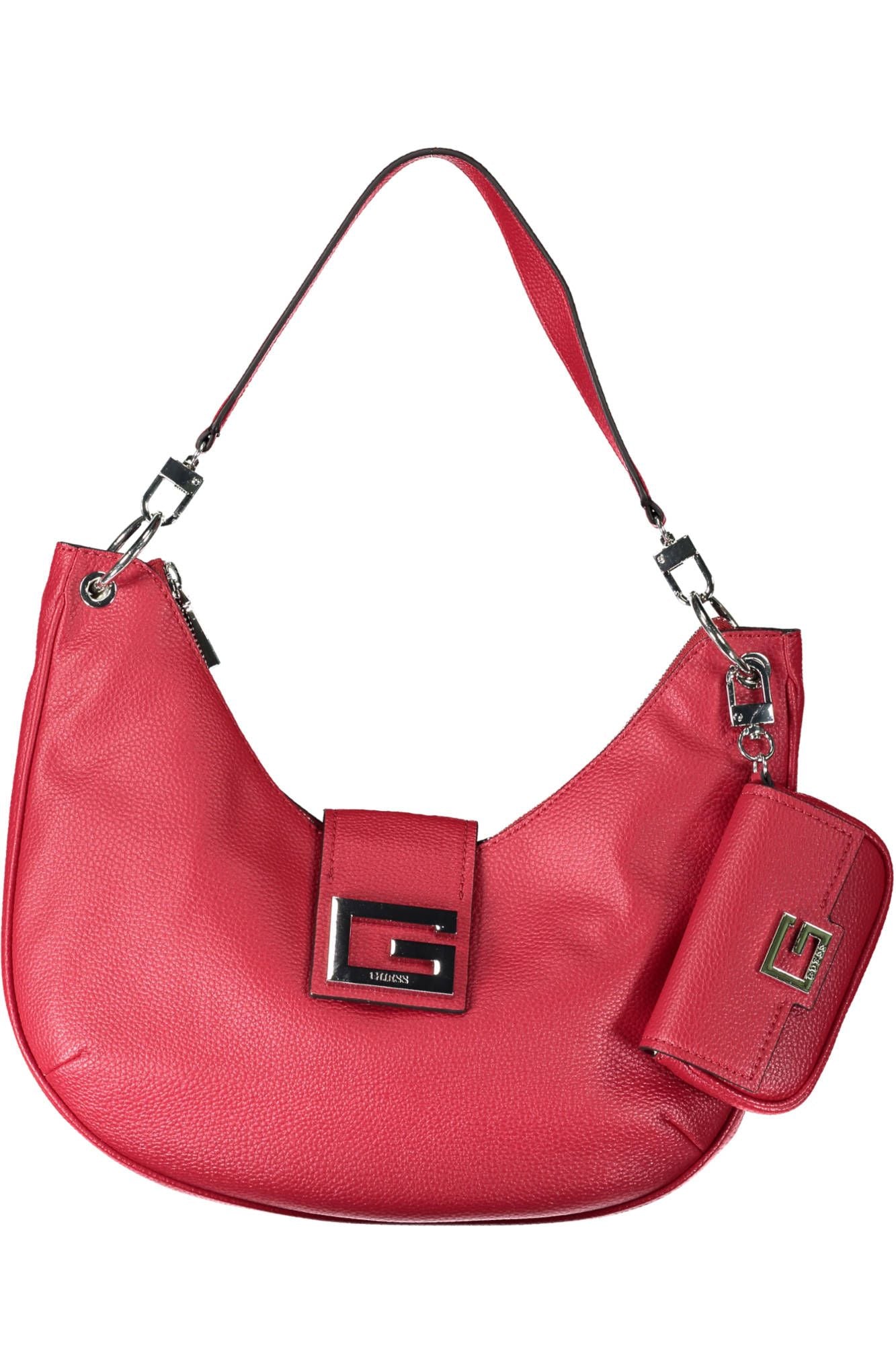 Chic Red Guess Polyurethane Handbag with Coin Purse