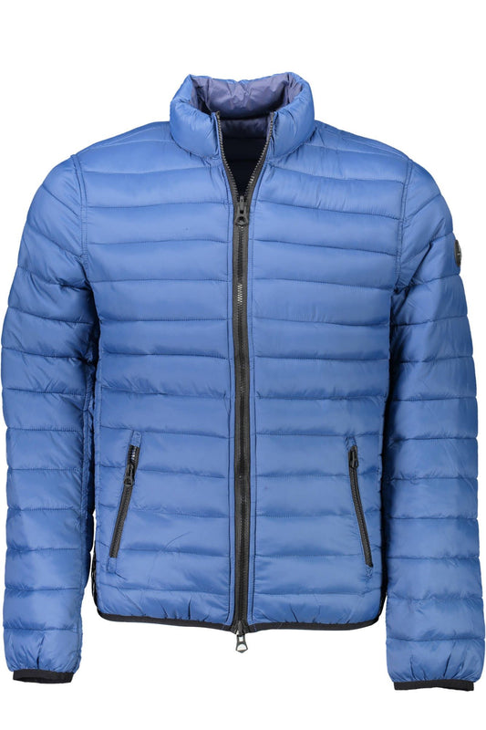 Blue Nylon Men Jacket