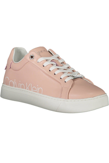 Chic Pink Lace-up Sneakers with Logo Accents