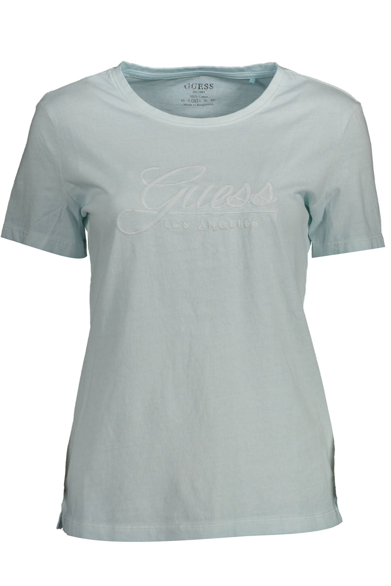 Light Blue Cotton Women T-Shirt