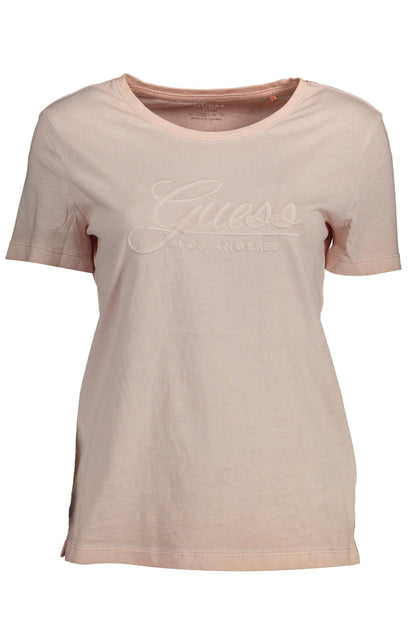 Pink Cotton Women T-Shirt