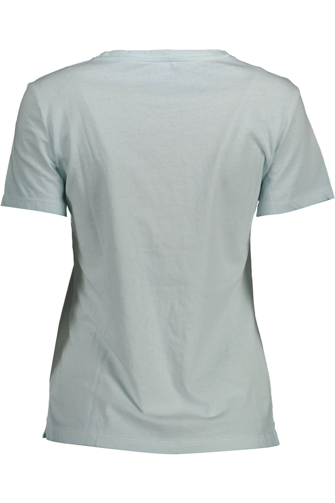 Light Blue Cotton Women T-Shirt