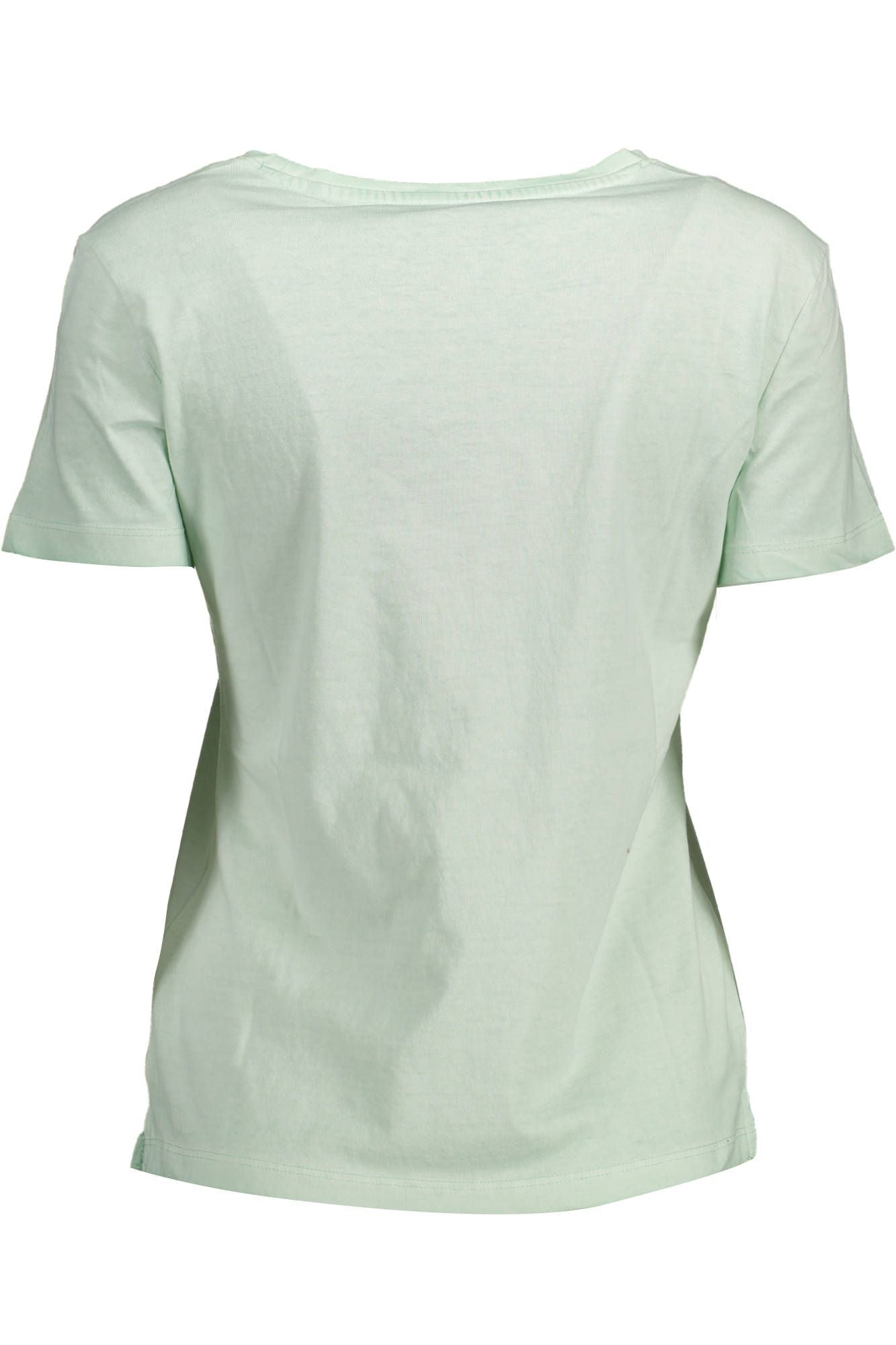 Green Cotton Women T-Shirt