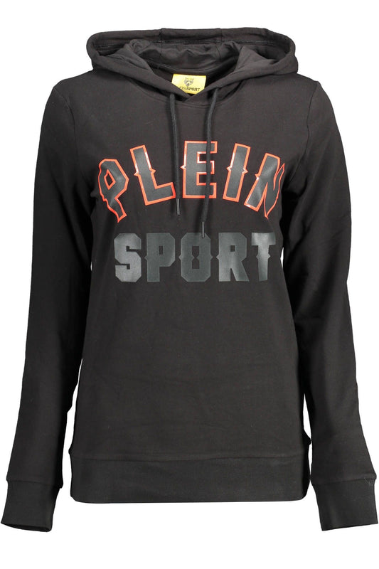 Sleek Black Hooded Sweatshirt with Bold Accents