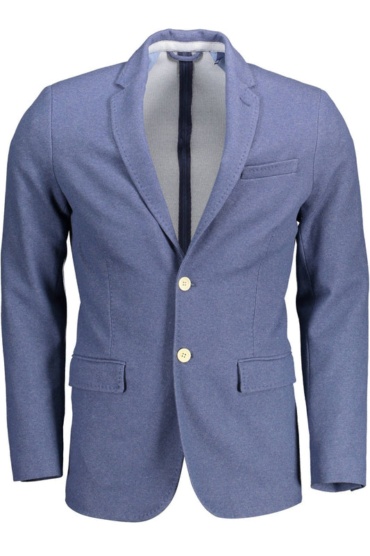 Blue Polyester Men's Jacket