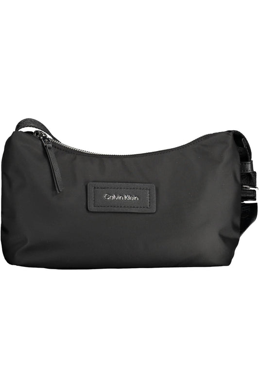 Black Polyester Women Handbag