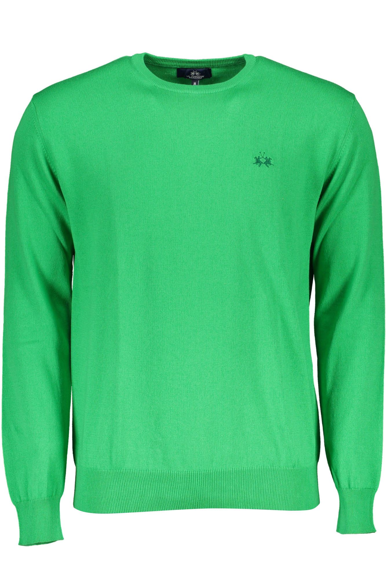 Green Cotton Men Sweater