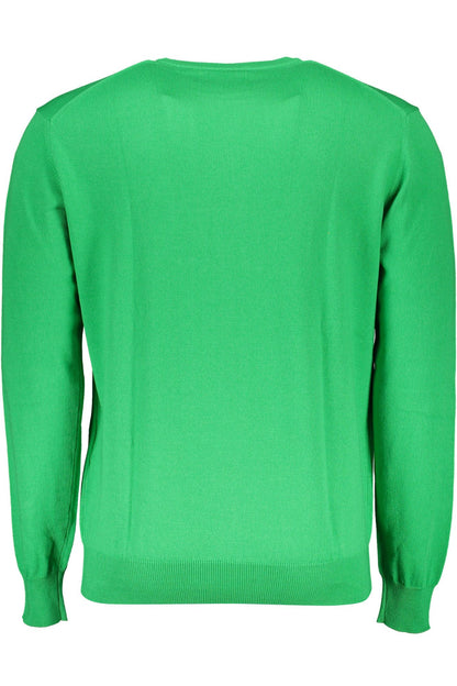 Green Cotton Men Sweater