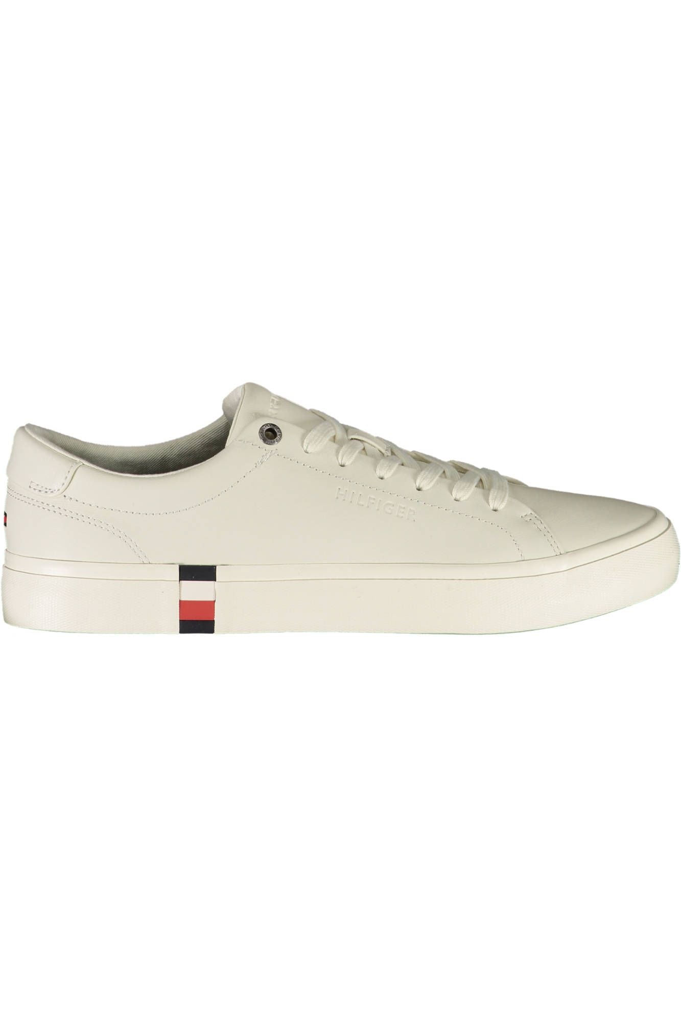 Elegant White Lace-Up Sneakers with Logo Detail