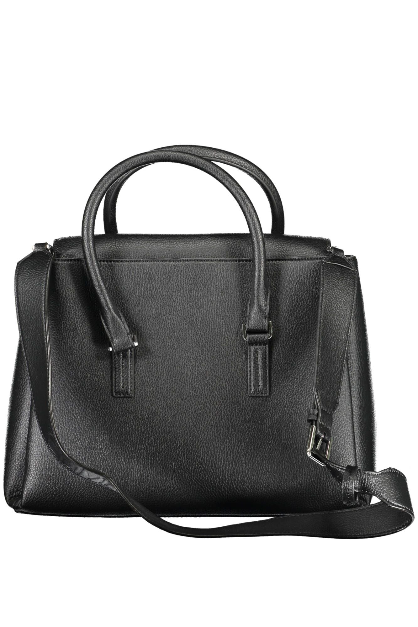 Sleek Black Eco-Conscious Handbag with Logo Design