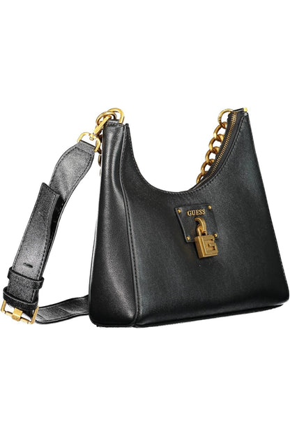 Black Polyethylene Women Handbag