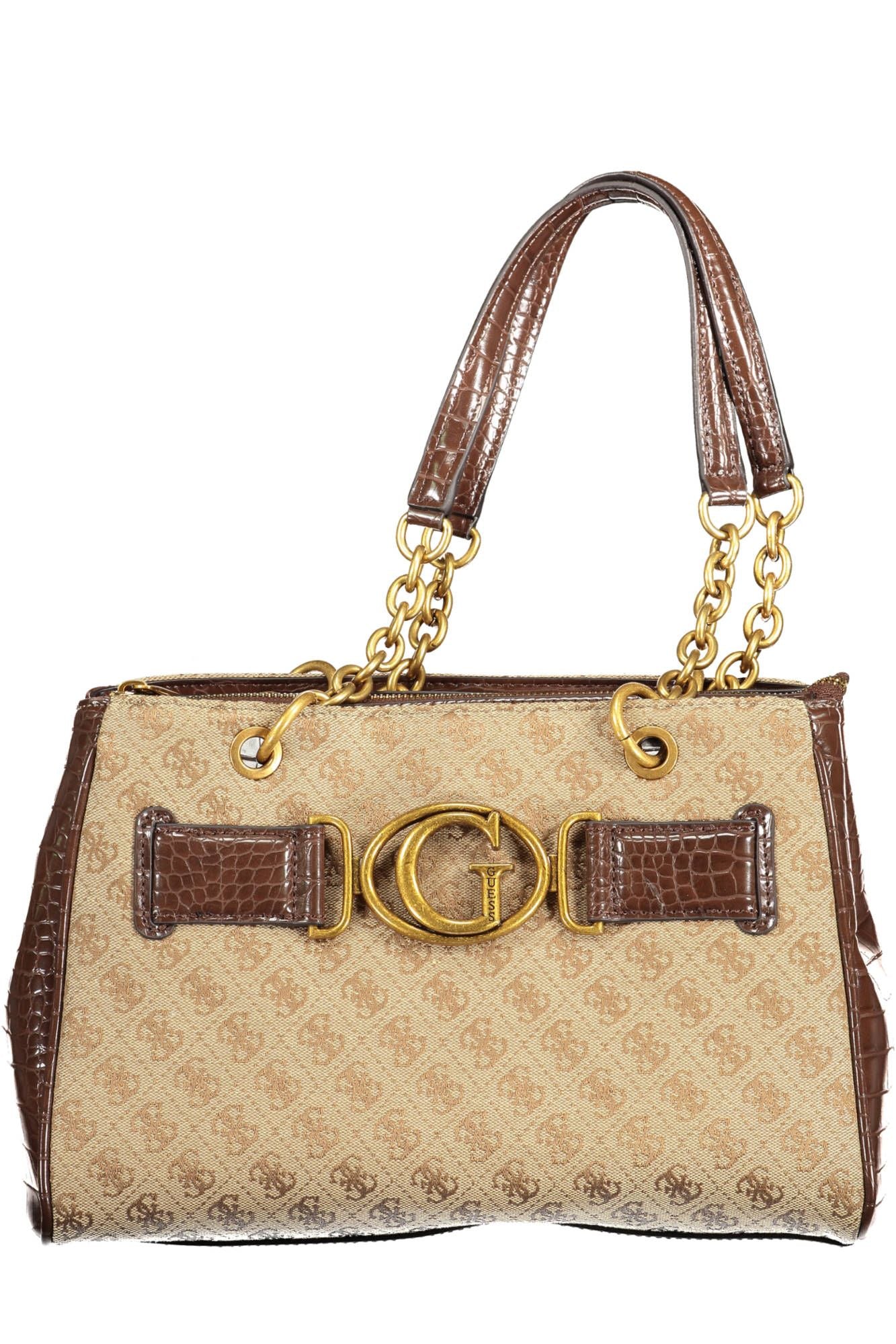 Brown Polyester Women Handbag