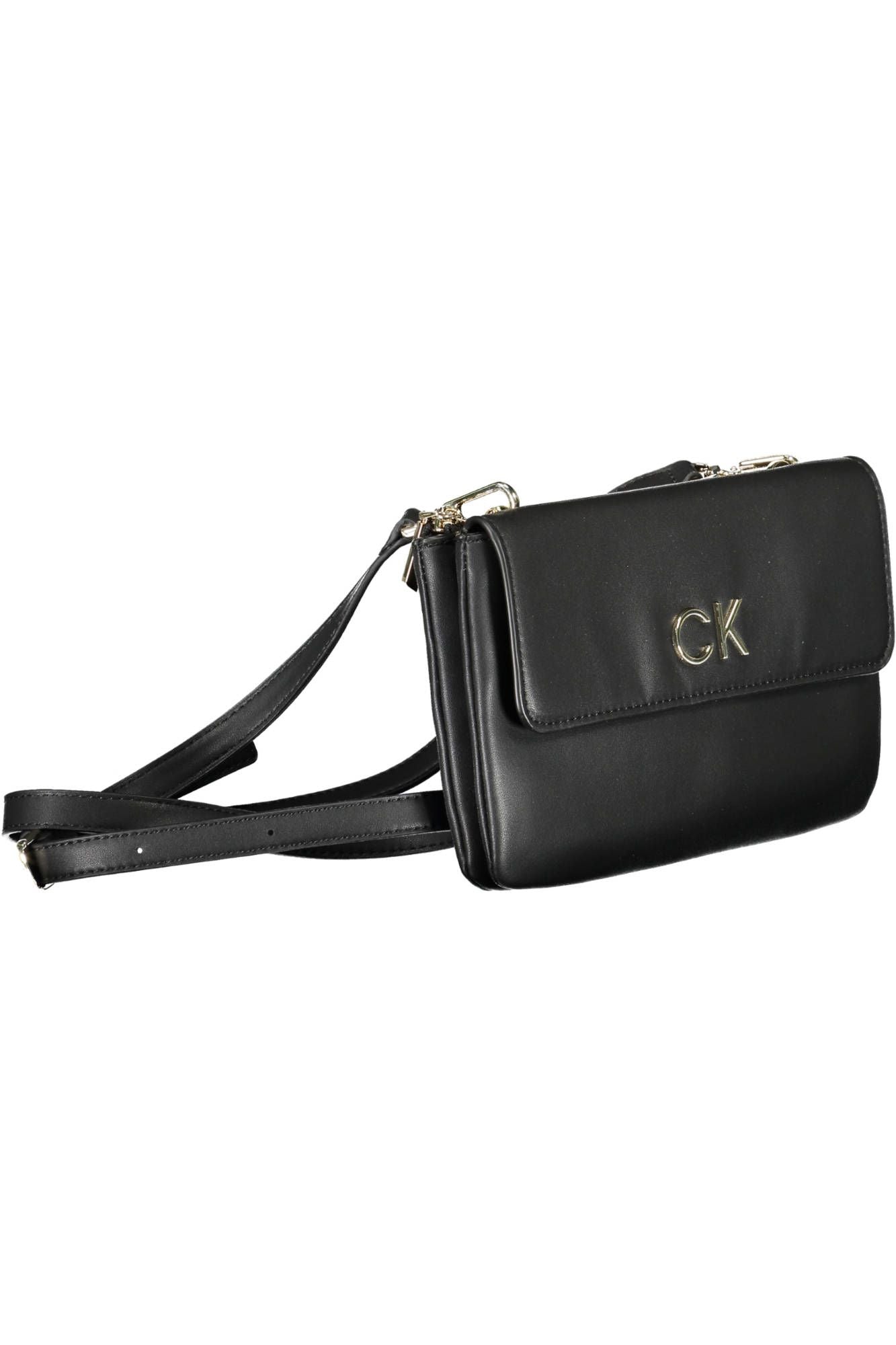 Sleek Black Recycled Polyester Handbag