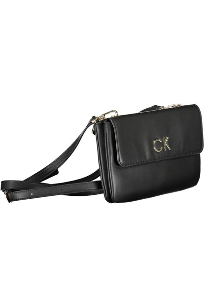 Sleek Black Recycled Polyester Handbag