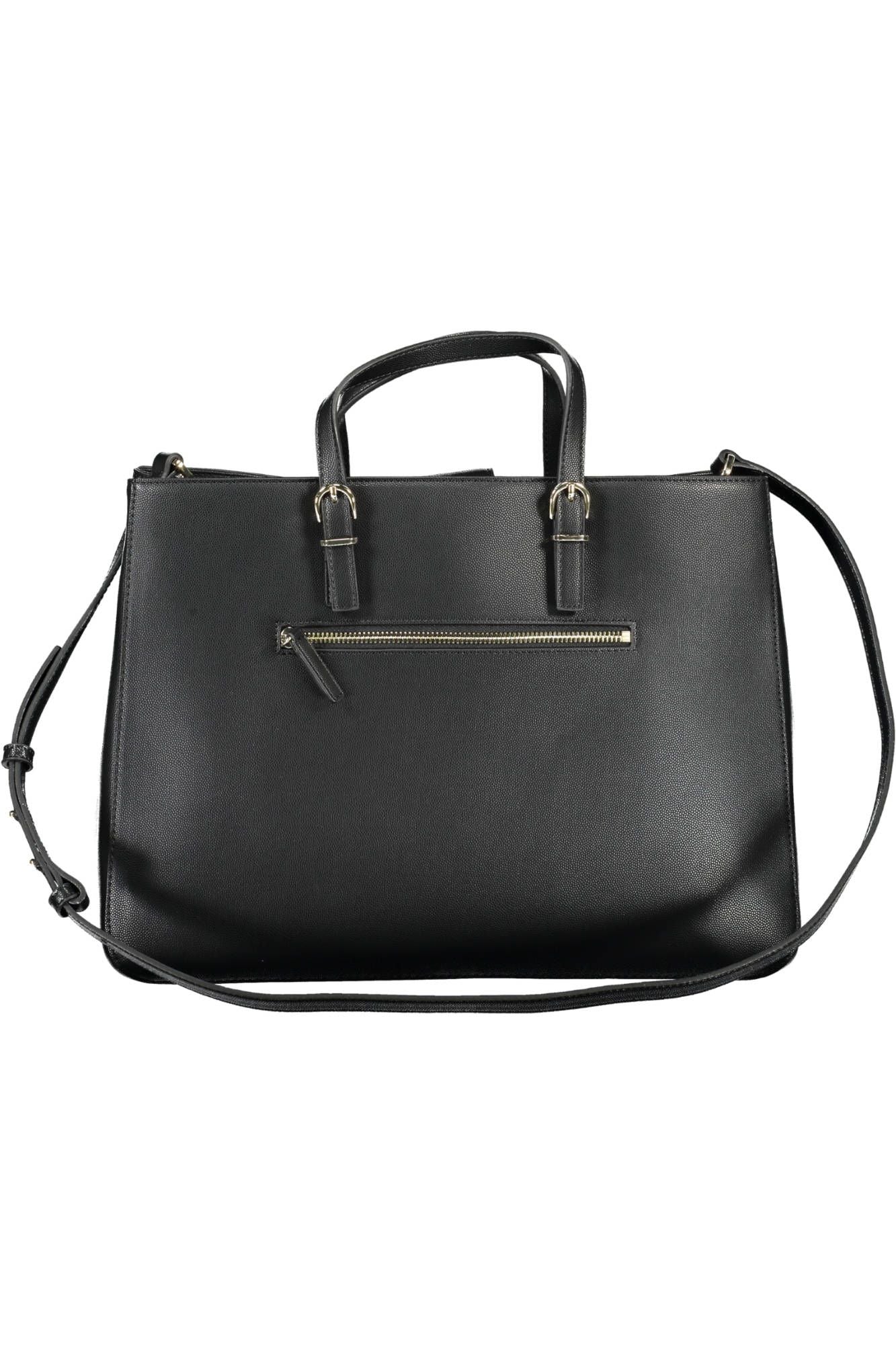 Elegant Black Contrast Detail Handbag