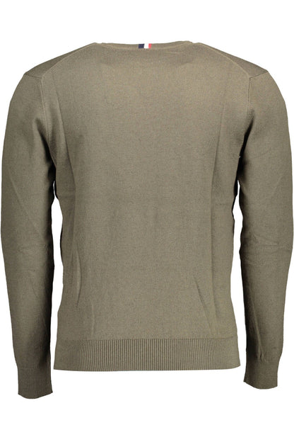 Green Cotton Men Sweater