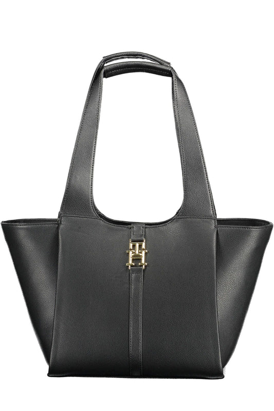 Black Polyethylene Women Handbag