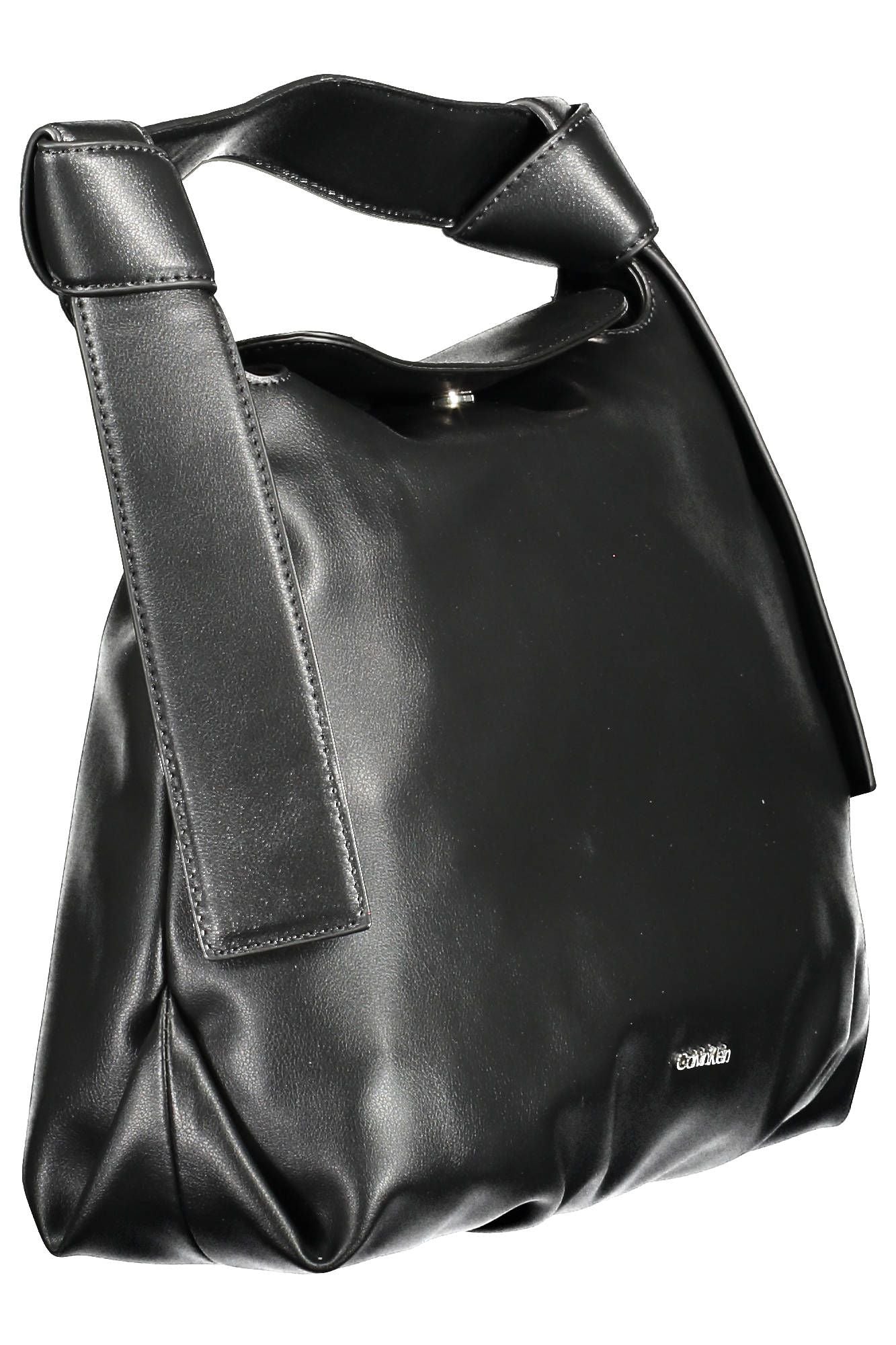 Chic Contrast Detail Black Handbag