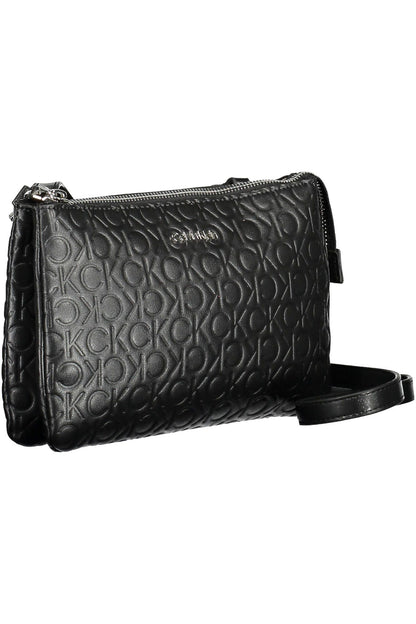 Elegant Black Shoulder Bag with Contrasting Details