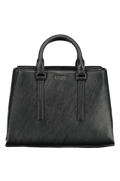 Elegant Black Contrasting Details Handbag