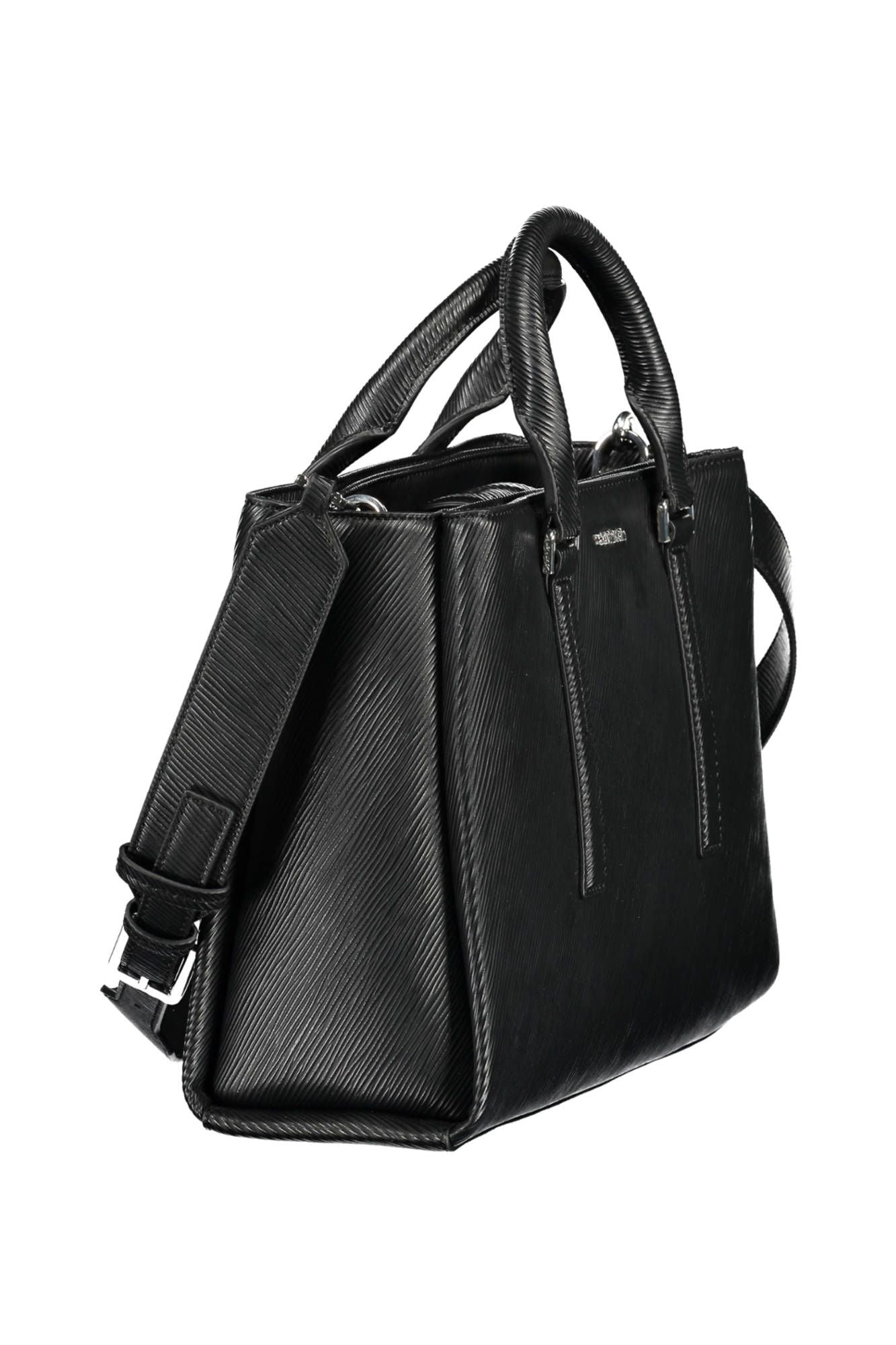 Elegant Black Contrasting Details Handbag