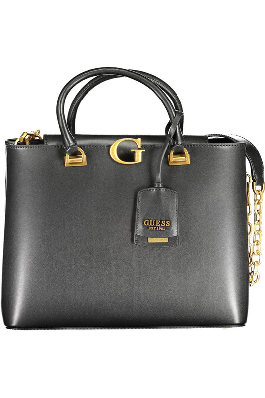 Black Polyethylene Women Handbag