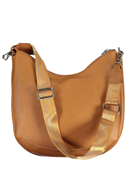 Brown Polyethylene Women Handbag