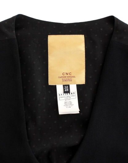 Elegant Black Wool Blend Casual Vest