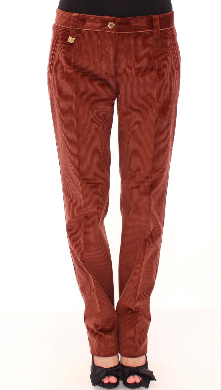 Chic Brown Cotton Pants for Her