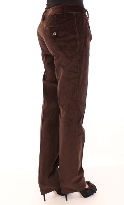 Elegant Brown Cotton Trousers