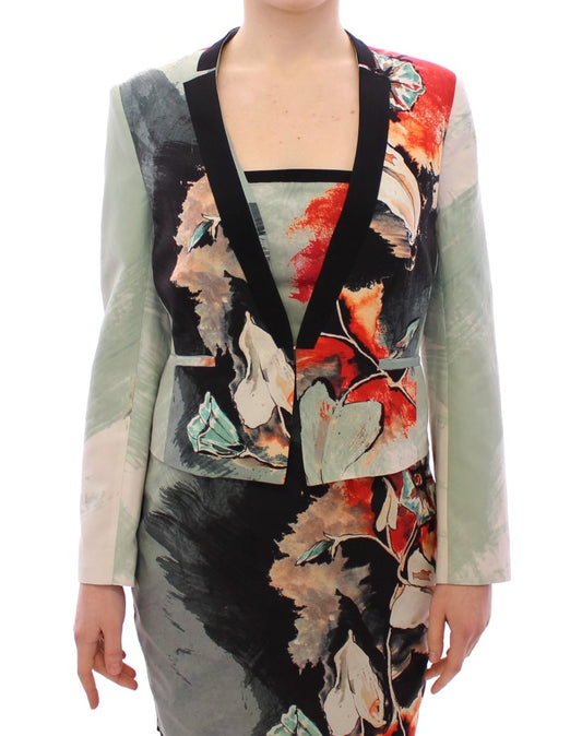 Elegant Silk Blend Multicolor Blazer